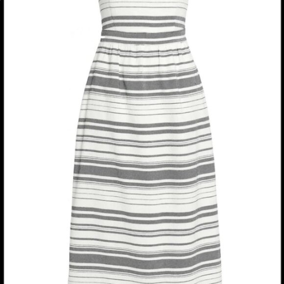 JOIE Cabeza Striped Cotton Midi Stripe Sundress Pockets Tie Back Retail $348.00 - Picture 5 of 16
